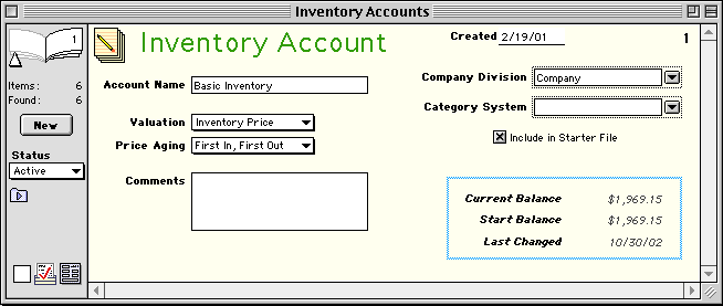 Inventory Accounts